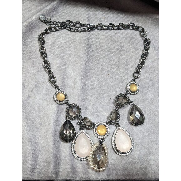 Simple Vera Vera Wang Gemmed Teardrop Fringe Necklace - Picture 6 of 6